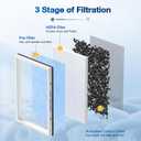 2 PACK MSA3/MSA3S HEPA Replacement Filter Compatible with Membrane Solutions MSA3 and MSA3S Device, 3-Stage HEPA Filter