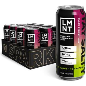 LMNT Sparkling Electrolyte Drink - Black Cherry Lime | 12-Count