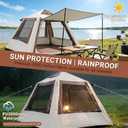 Inflatable Tents for Camping, Easy Setup Inflatable Tent with Canopy, Large Glamping Tent with Pump,Waterproof Oxford 4 Season Air Tent with Skylight Mesh Windows for 2-4 Person