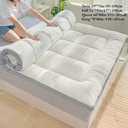 Mattress Topper Queen Size - Breathable Folding Mattress Pad for Back Pain Relief Soft & Plush Mattress Protector - Pillow Top Bed Topper for Firm Mattress