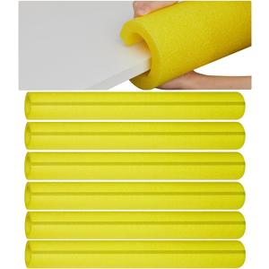 Hanaive Yellow 6 Pcs 40 x 2. 4 x 1 Inch Pipe Insulation Foam Tube Pre Slit Clamp Foam Noodles for Padding Jumbo Pool Noodles Large Tube for Swimming Floating Craft Projects Padding Bumper