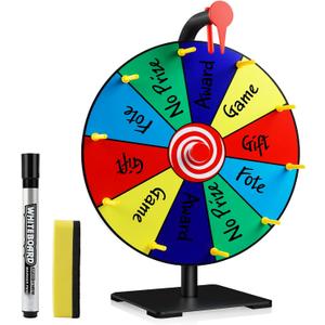 NONSTOP 12 Inch Spin Wheel Prize Wheel, Heavy Duty Base with Stand, Table Prize Wheel Spinner for Trade Shows, Carnivals & Home Games (12 Inch)