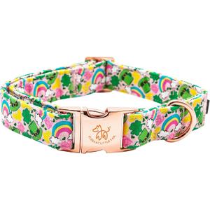 Elegant little tail Dog Collar, Green Clover Pet Collar Dog Collar, St Patrick's Dog Collar, Holiday Pet Collar Cute Puppy Collar Adjustable Pet Dog Collars for Small Dogs