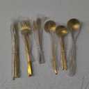 20 Piece Gold Silverware Set for 4, Terlulu Stainless Steel Flatware Set, Gold Cutlery Set Utensils Set, Tableware Include Forks Knives Spoons for Home Kitchen Restaurant Wedding, Satin Finish