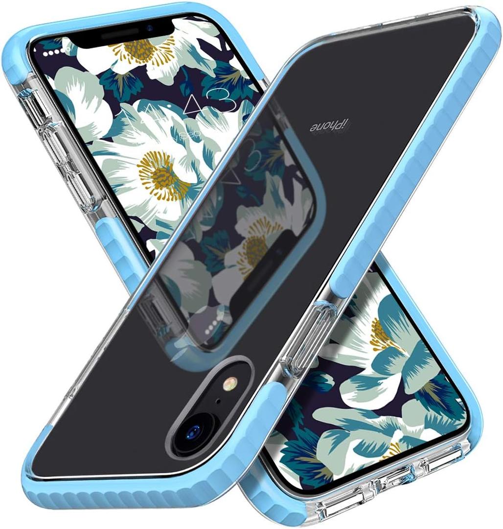 MATEPROX Compatible with iPhone XR Case Clear Thin Slim Anti-Yellow Anti-Slippery Anti-Scratches Cover Shockproof Bumper Case for iPhone XR 6.1'' (Blue)