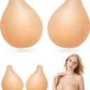 Sticky Bra Push Up 2 Pairs, Adhesive Bras Invisible Strapless Backless Bras for Women (Cream+ cream)