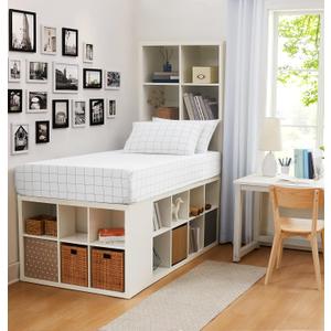 Linen Closet Cotton Rich Twin/Twin XL Dorm Sheet Set with Bonus Phone Pocket, Includes Two Fitted Sheets and Two Pillowcases, fits up to 14" Mattress, Windowpane