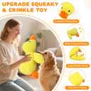 Dog Calming Duck Toy, 2026 New Interactive Plush Duck Toy with Quack Sound and Crazy Crinkle for Dogs Keep Busy, Soft Stuffed Calming Pillow for Puppy Reduce Boredom -Yellow, 17.7"x14.9"(L)