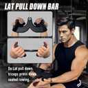 Home Gym Fitness Rowing T-bar V-bar Pulley Cable Machine Attachment, Bicep Curl Tricep LAT pulldown Bar Back Strength Training Handle Grips LAT Pull Down Bar for Seat Row Workout