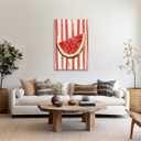 Trendy Fruit Kitchen Wall Art Vintage Watermelon Posters Fruit Abstract Art Canvas Print Preppy Poster Minimalist for Farmhouse Room Decor Bedroom 8x12inch Framed (style-5)