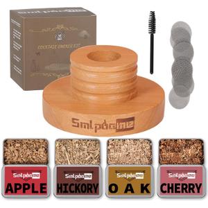 Cocktail Smoker Kit, Old Fashioned Smoker Kit for Bourbon Whiskey Drink, Smoker Infuser Kit with 4 Flavors Wood Chips, Birthday Father's Day Gifts for Husband, Men, Dad