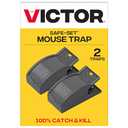 Victor M070B Easy and Safe-Set Power Kill Mouse Trap Quick and Clean Rodent Disposal - 2 Reusable Mouse Traps