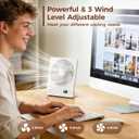 Zuvas Desk Fan Battery Operated Fan Rechargeable 180Tilt Folding Personal Fan Ultra Quiet Small Portable 3 Speed Adjustable Strong Wind Fan For Office Bedroom Home Desktop Camping (White)