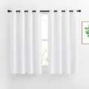 NICETOWN White Small Window Curtain 54 inches Length - (50% Blackout) Thermal Insulated Solid Grommet Sound & Light Reducing Room Darkening Drape for Kitchen/Cafe (1 Panel, W52 x L54)