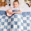 yescool Blue Checkered Weighted Blanket 5 Pounds Plaid Weighted Throw Blanket, Heavy Blanket for Sleeping, Tartan Bed Throw Blanket Gift for 40-60lbs, 36"x48"