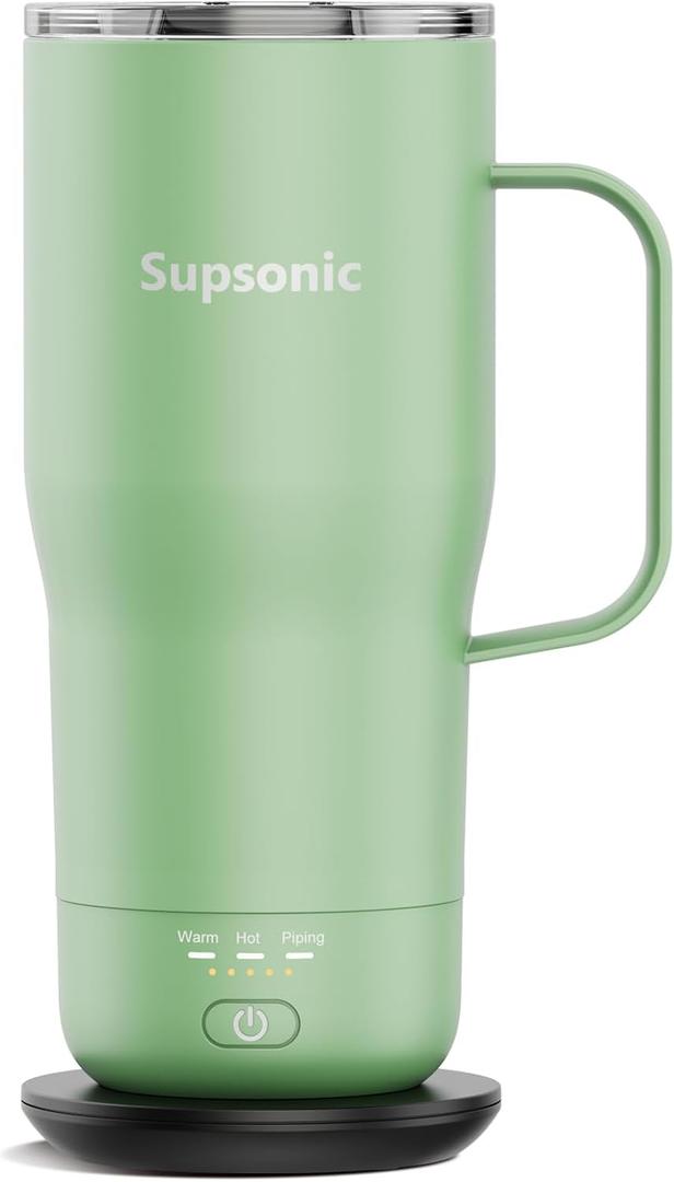 Supsonic - Smart Heated Coffee Mug, 20oz Rechargeable Self Heating Mug, Electric Temperature Control Coffee Cup for Beverage, Coffee at Home & Outdoor, Heated Coffee Mug Gifts for Men Women | S3
