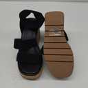 SM New York Wedge Black Brown Women's Sandals, Size 6