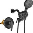 Dual Shower Faucet Set High Pressure Dual 2 in 1 Shower Combo Set Shower System with Handheld Showerhead 3-way Water Diverter Shower Trim Kit Matte Black