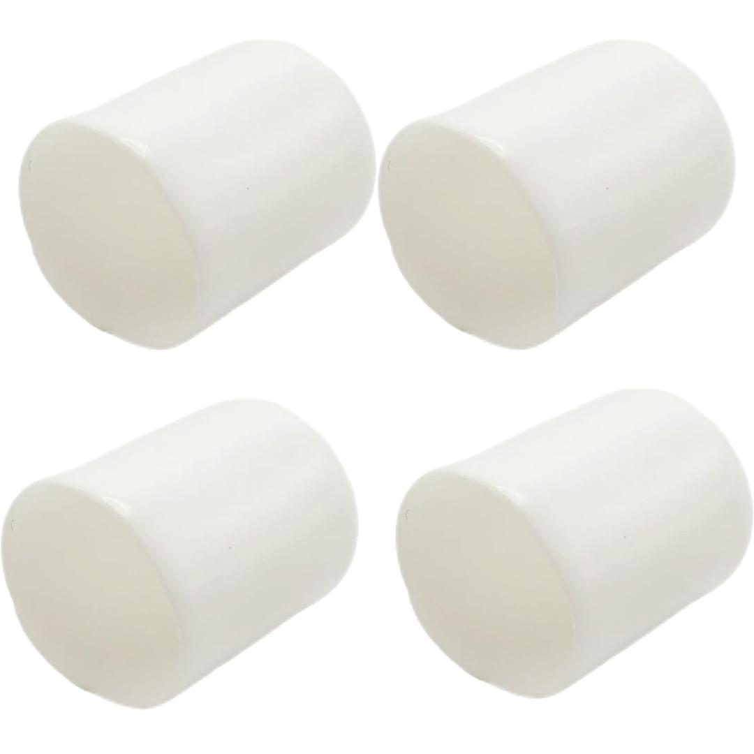4 x 4Pcs Rubber End Caps ID 44mm (1-3/4 inch) White Flexible Protective Caps Soft Elastic Dustproof Cover for Rod Tube Screw Bolt