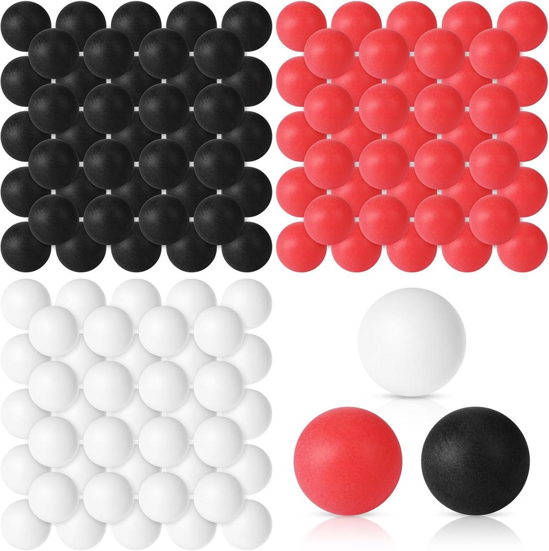 Libima 120 Pack Colored Table Tennis Balls 40 mm Plastic Balls Bulk for 4th of July Carnival Wedding Pool Games, DIY Arts, Pet Toys, School Patriotic Activities (Red, Black, White)