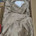 Homemate Heated Blanket Electric Throw - 50"x60" Heating Blanket Throw 1/2/4/6/8 Hours Auto-Off 10 Heat Level Over-Heat Protection Flannel Sherpa ETL Certification