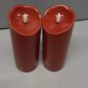 Homemory Burgundy Flameless Candles, Waterproof Flickering Candles, Outdoor Battery Operated LED Pillar Candles with Remote Timer, Electric Fake Plastic Candles, Red, Christmas Decor, 3" x 8"8"