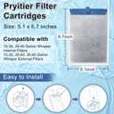 Pryitier 10 Pack Filter Cartridge for Whisper Bio-Bag Filters, Large Aquarium Replacement Filter Cartridges for Whisper Filters 20i,40i/IQ20,30,45,60/PF20,30,40,60 and Repto, Filter