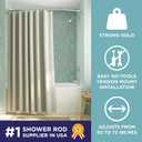 Zenna Home Curved Shower Curtain Rod, No Drill, 50-72 Inch Adjustable Tension Shower Rod for Bathroom, Rustproof, Non-Slip, Adds Room in Shower, Chrome