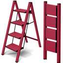 Taranta 4 Step Stool Foldable,Aluminum Step Ladder-Red