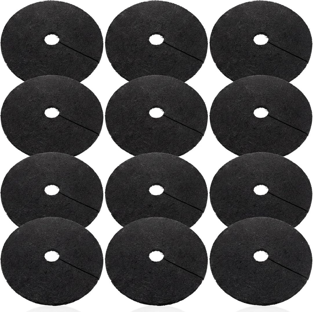 Peryiter 6 Pcs Rubber Mulch Tree Ring, Heavy Duty Rubber Mulch Mat, Tree Protector Weed Barrier Mats, Round Root Barrier for Root Protection Weed Grass Control (20 Inches)
