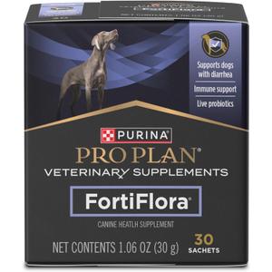 Purina Pro Plan Veterinary Supplements FortiFlora Daily Probiotics for Dogs, Helps Digestive Gut Health and Diarrhea - 30 ct. Box