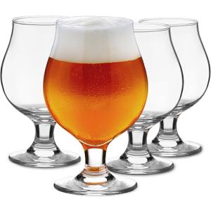 Beer Glasses Set of 4, 16 OZ Classic Craft Goblet Glasses, Premium Tumbler Set, Pub, Unique Design Beer Glasses, Dishwasher Safe