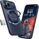 TORRAS 360 Magnetic Stand for iPhone 17 Pro Max Case, [Fit for MagSafe] [4X Military-Grade Protection] Slim Case for iPhone 17 Pro Max, 6.9", Translucent Deep Blue, Ostand O3 Fitness Series