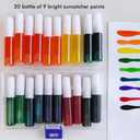 Winlyn 24 Sets Halloween Pumpkin Suncatcher Wind Chime Ornaments Decorations DIY Window Paint Art Suncatcher Craft Kits Pumpkin Sun Catchers for Kids Classroom Halloween Activities Holiday Art Project