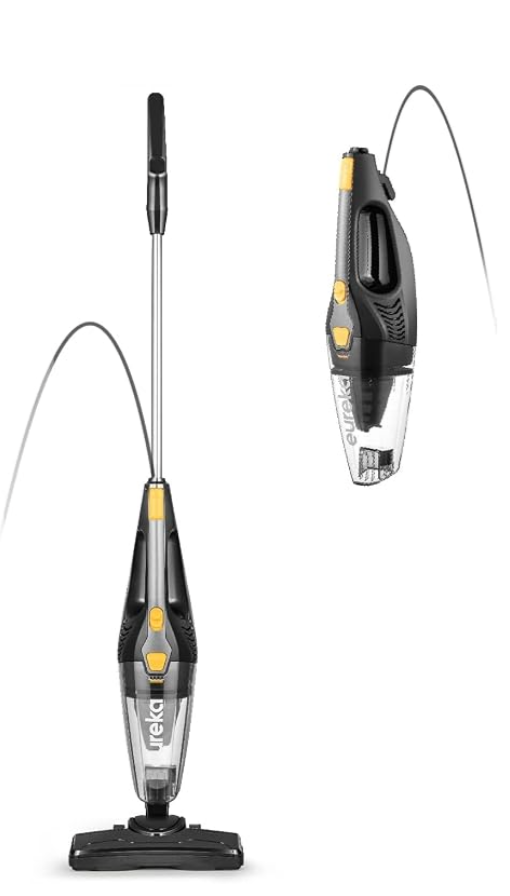 Eureka Blaze Stick Vacuum Cleaner, Powerful Suction 3-in-1 Small Handheld Vac with Filter for Hard Floor Lightweight Upright Home Pet Hair, Dark Black
