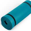 CAP 1" Extra Thick Yoga Mat, Exercise Mat with Strap, 71"L x 24"W x 1"Th, Teal