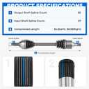 TadaMark 2PCs Front CV Axle Shaft Assembly Fit for Nissan Altima 2.5L 07-13 (2013 Altima Only fit for Coupe) Automatic CVT Trans, for Rogue 08-13 FWD, Rogue Select 14-15 FWD, Left & Right Side