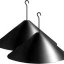 19 Inch PP Squirrel Proof Baffle for Protecting Outside Pole Bird Feeders and Bird Houses, Hang Mount Raccoon and Squirrel Guard Stopper for Shepherd Hooks - Black, 2 Pack