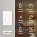 No Neutral Smart Light Switch Single Push Buttons,Single Live Wire Push Button,Remote Control Compatible with Alexa and Google Home,1PC WiFi AP+2PCS Switch kit Included (White)