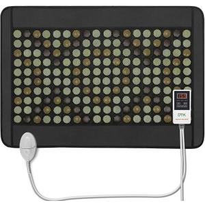 UTK Far Infrared Heating Pad, 5X Pain Relief for Back Waist Abdomen, Gift for Women Men, FSA-HSA Eligible Weighted Mat with Magnets Stone, Jade & Tourmaline, Hotter to 159, 4H Auto-Off, 21'' x 31''