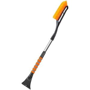 30"-37" Car Snow Brush and Ice Scraper Extendable Snow Brushes and Ice Scrapers for Car Windshield with Ergonomic Foam Grip Winter Small Detachable Snow Removal Tool for Cars Trucks SUVs (Orange), Pack Of 2