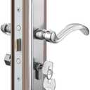 MaxxGeek Storm Door Handle Accessory Set fit Pella Storm Door Handle Replacement Part, with Key and Lock Cylinder (Brushed Nickel)