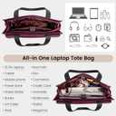 LOVEVOOK Laptop Bag for Women 15.6 Inch Tote Work Professional Leather Computer Briefcase Waterproof Handbag Shoulder Large Capacity Business Teacher Office Crossbody Purse