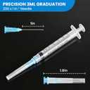 3ml/cc 23G 1 inch Industrial Scientific Accessories, Refilling Liquid for Lab Use Individually Wrapped. (Blue, 50p)