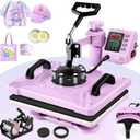 WHUBEFY Heat Press, 5 in 1 Tshirt Press Machine 15"x12" 360 Swing Away Digital Industrial Heat Transfer Machine, Multifunctional Sublimation Heat Press Machine for T Shirts/Mug/Cap/Plate/DIY
