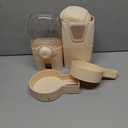 Rabbit Automatic Food Feeder and Water Dispenser Bunny Gravity Feeding Station Waterer Set Hanging Self-Dispensing Feeder for Ferret,Guinea Pigs Chinchillas Hedgehog (Coffee)