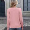 Bettysays Women's Lightweight Button Down Cardigan Casual Long Sleeve Crew Neck Soft Knit Cardigans Sweater (L)