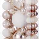 Christmas Ball Ornaments for Xmas Decorations,50 pcs Christmas Extra Large Tree Shatterproof Ornaments-Champagne (Combo of 5 Style in 3 Sizes)