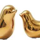 Notakia Small Birds Statues Home Decor Modern Style Birds Decorative Ornaments for Living Room, Bedroom, Office Desktop, Cabinets (2Pcs Gold)