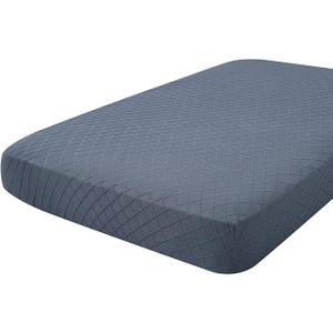 Outdoor Couch Cushion Covers, Sectional Couch Sofa Covers Washable, Jacquard Diamond Lattice, Stretch Sofa Seat Cushion Cover for Indoor/Outdoor Patio Furniture (1 Piece for XL, Grey)